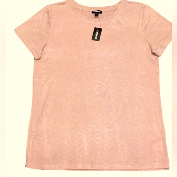 EXPRESS NWT WOMENS T SHIRT TOP LIGHT PINK MEDIUM - Picture 3 of 7